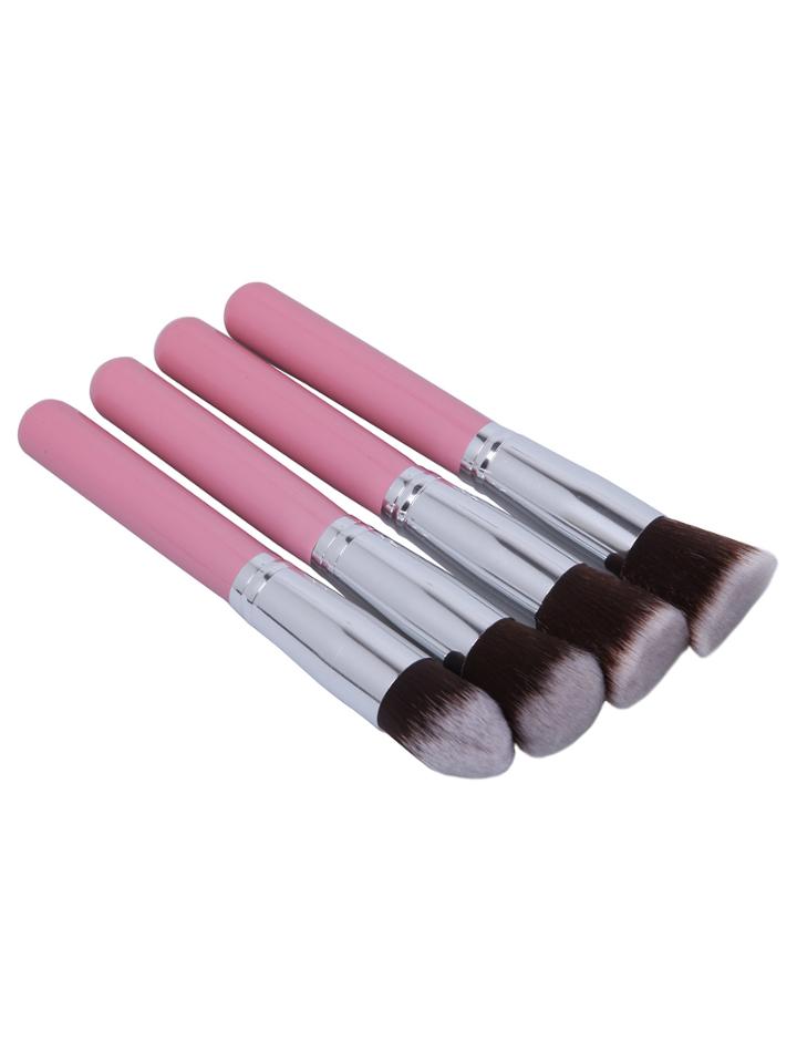 Shein Pink Silver 4pcs Makeup Brushs