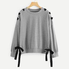 Shein Drop Shoulder Knot Side Sweatshirt