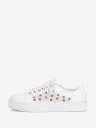 Shein Rhinestones & Faux Pearl Decorated Sneaker