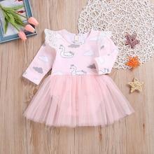 Shein Toddler Girls Contrast Mesh Cartoon Print Dress