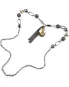 Shein Yellow Gemstone Black Chain Tassel Necklace