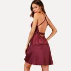 Shein Cross Back Drawstring Waist Dress