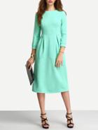 Shein Elbow Sleeve A Line Ankle Length Dress