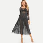 Shein Long Sleeve Sheer Without Bra Dress