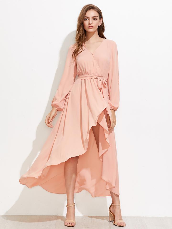 Shein Split Sleeve Surplice Wrap Dress