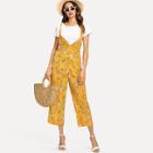 Shein Botanical Print Wide Leg Jumpsuit And Tee