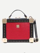 Shein Color Block Metal Trim Studded Vintage Box Bag