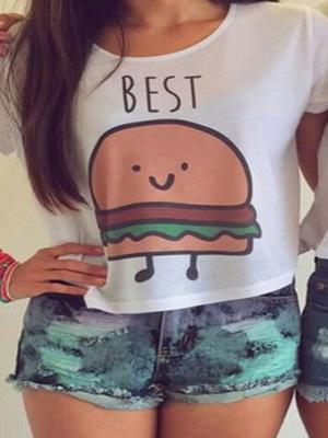 Shein Best Hamburger Print Tee