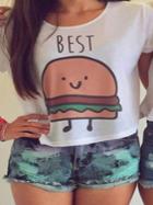 Shein Best Hamburger Print Tee