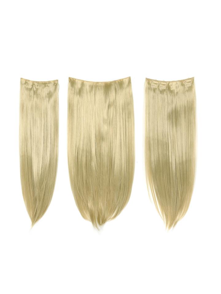 Shein Light Golden Blonde Clip In Straight Hair Extension 3pcs
