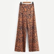 Shein Snakeskin Print Zip-up Pants