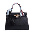 Shein Metal Lock Design Pu Bag With Scarf