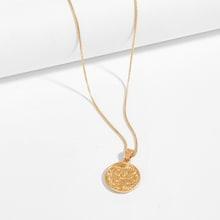 Shein Figure Engraved Coin Pendant Necklace