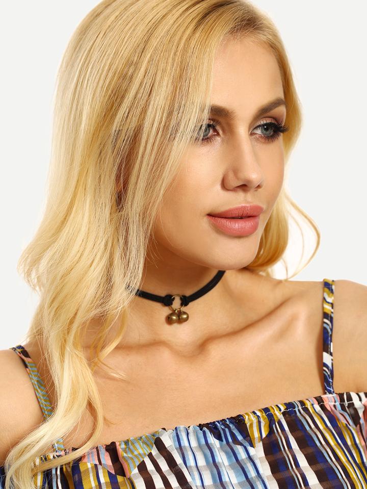 Shein Layered Bells Pendant Choker Necklace