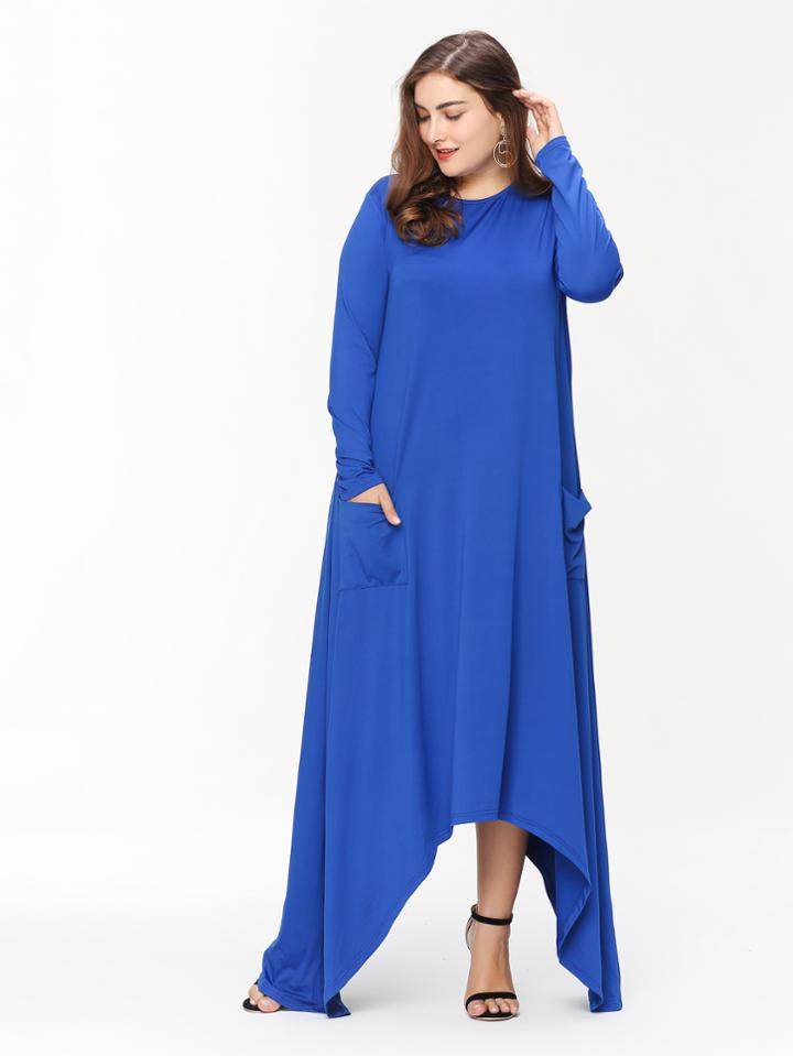 Shein Asymmetric Hem Double Pockets Dress