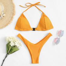 Shein Halter High Leg Bikini Set