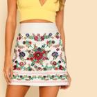 Shein Embroidered Wide Waist Skirt