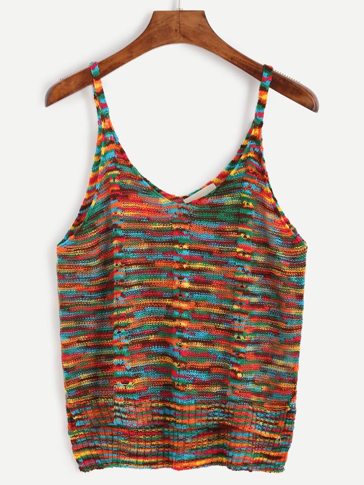 Shein Multicolor Spaghetti Strap Knit Cami Top
