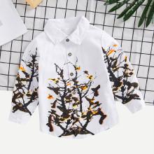 Shein Boys Branch Print Blouse