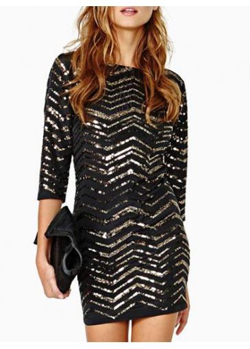 Rosewe Vintage Round Neck Half Sleeve Mini Dress For Woman