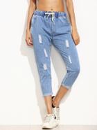 Shein Ripped Rolled Cropped Jeans