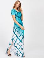 Shein Ombre Shirred Side Slit Hem Full Length Dress