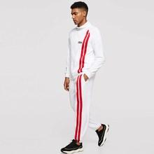 Shein Men Zip Up Striped Sweatshirt & Pants Set