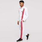 Shein Men Zip Up Striped Sweatshirt & Pants Set