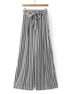 Shein Elastic Waist Contrast Striped Wide Leg Pants