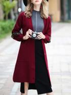 Shein Wings Embroidered Knit Coat