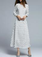 Shein White Stars Print Maxi Dress