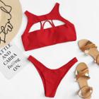 Shein Cut-out Plain Bikini Set