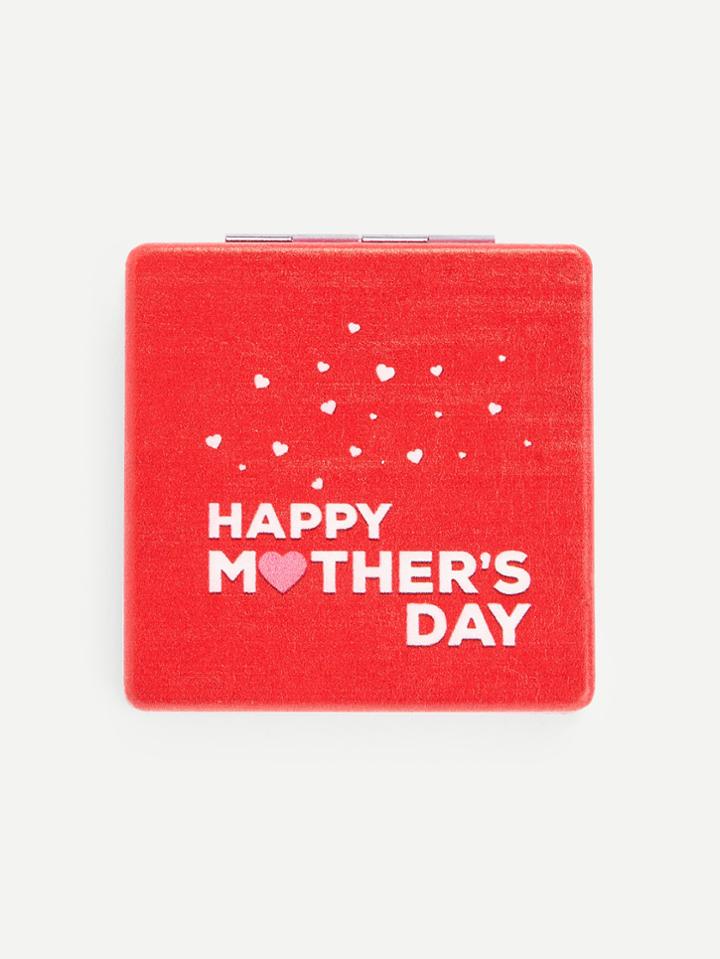 Shein Letter Print Portable Foldover Makeup Mirror