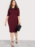 Shein Solid From Fitting Dress