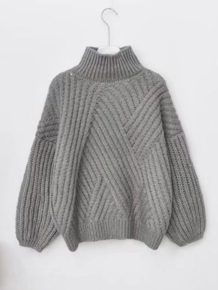 Shein High Neck Chunky Knit Sweater