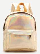 Shein Gold Front Pocket Pu Backpack