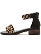 Shein Leopard Print Zipper Ankle Strap Sandals