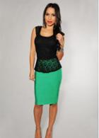 Rosewe All Match Sleeveless Black Lace Round Neck Tees