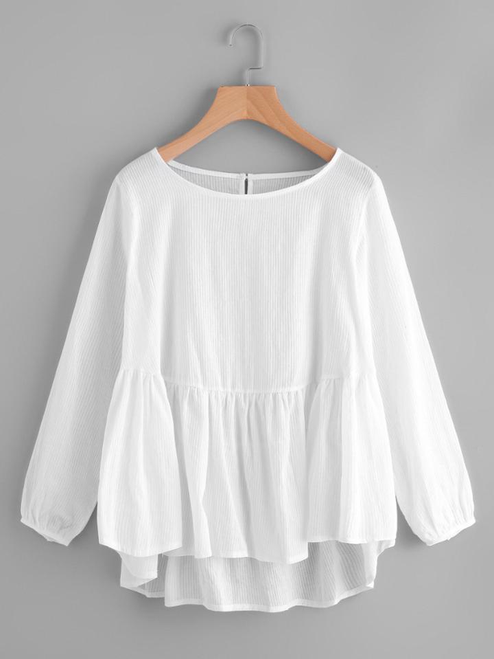 Shein Frill Hem High Low Blouse