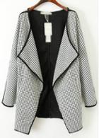 Rosewe Laconic Print Design Turndown Collar Long Sleeve Coat