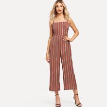 Shein Striped Tie Back Cami Jumpsuit