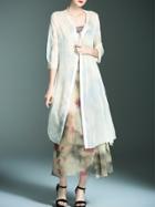 Shein Multicolor Sheer Cloak Print Two-piece Dress