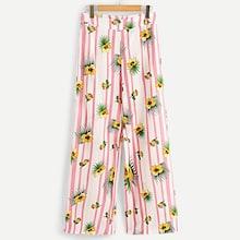 Shein Flower And Stripe Print Pants