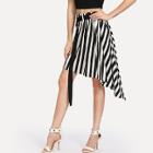 Shein Self Tie Waist Striped Skirt