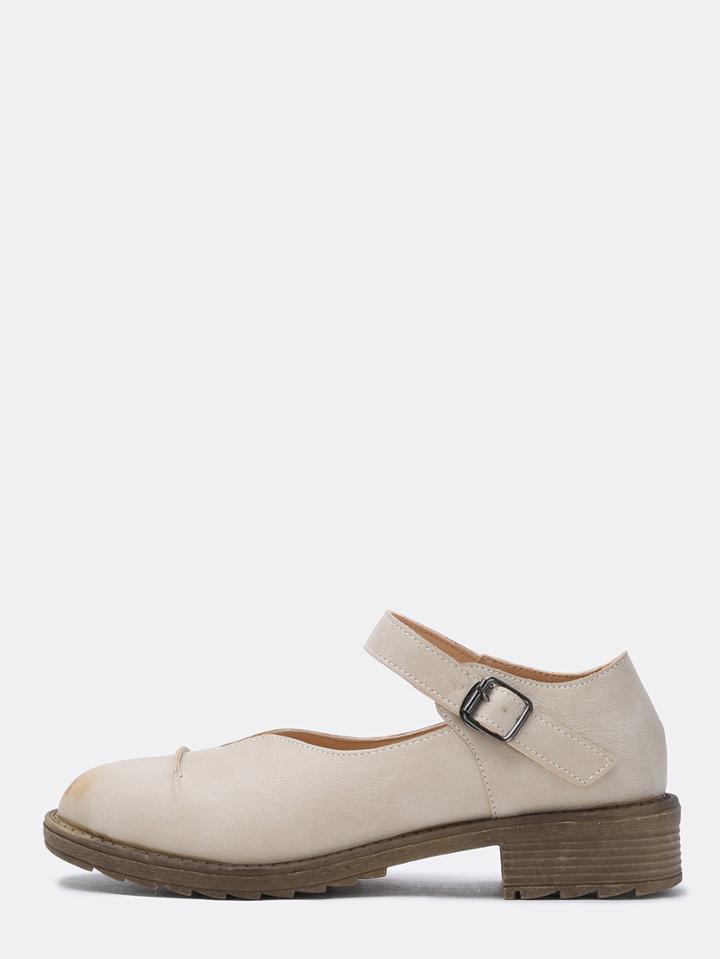 Shein Curved Cut Vamp Apricot Mary Jane Heels