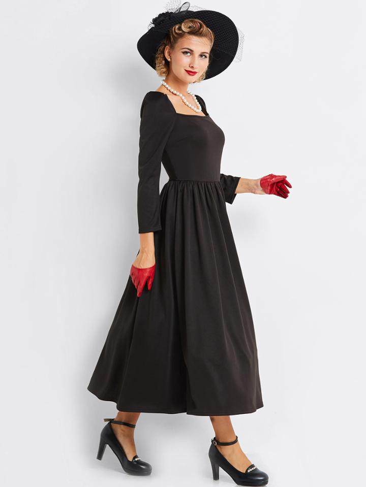 Shein Square Neck Flare Dress