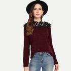 Shein Lace Panel Neck Jumper