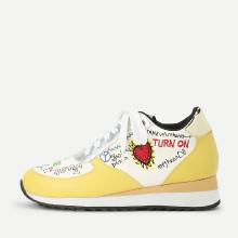 Shein Letter Embroidery Lace Up Sneakers