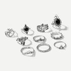 Shein Hand & Gemstone Ring Set 10pcs