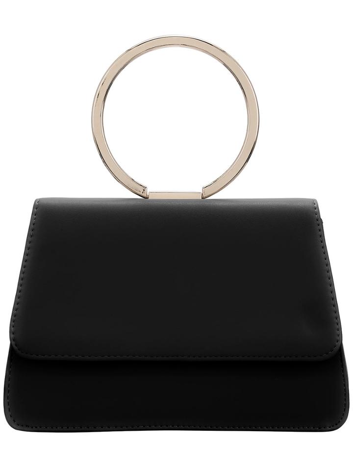 Shein Black Magnetic Chain Satchel Bag